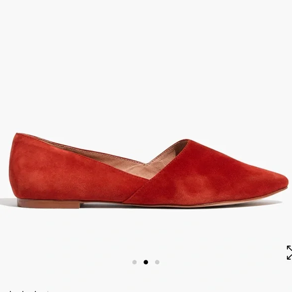 Madewell The Lizbeth flats suede red size 9 - Picture 3 of 15
